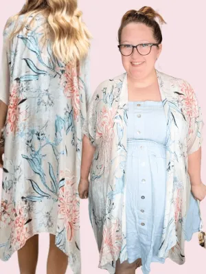 Virginia Airy Light Floral Kimono