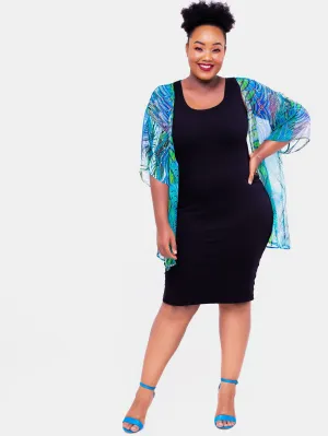 Vivo Tiwi Short Kimono - Turquoise Print