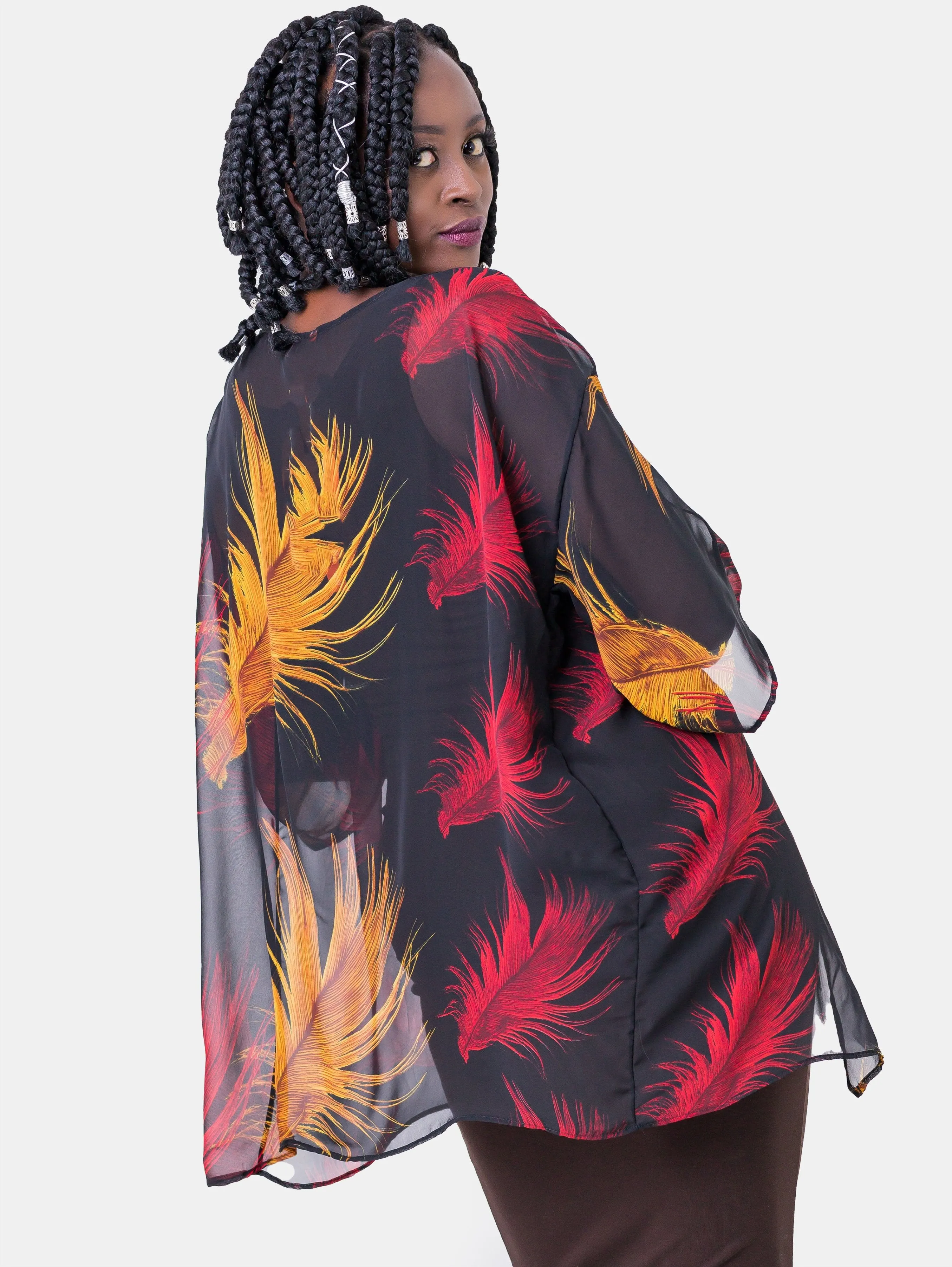Vivo Tiwi Short Kimono - Yellow Print
