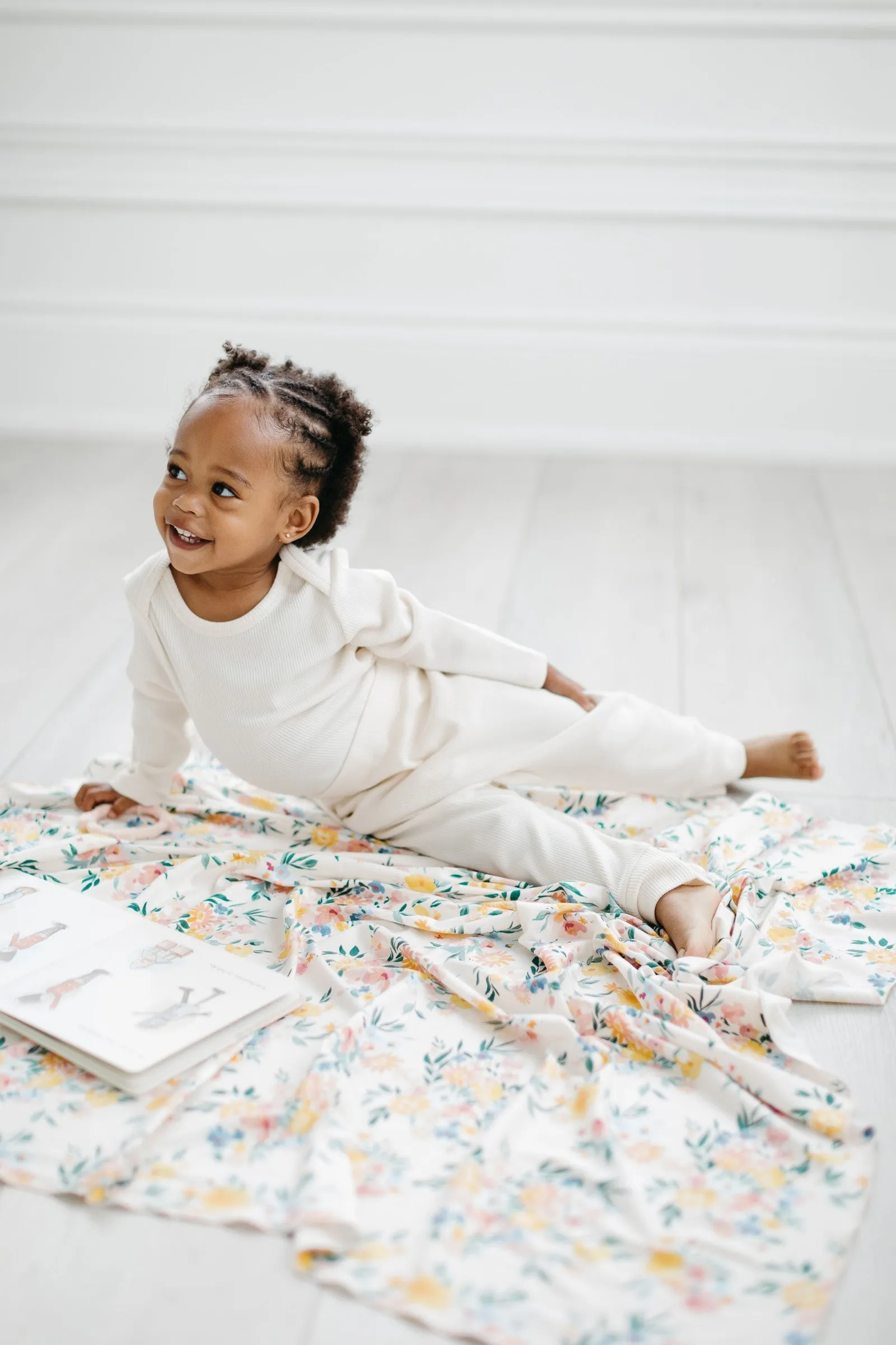 Waffle Long Sleeve Bodysuit - Coconut Milk