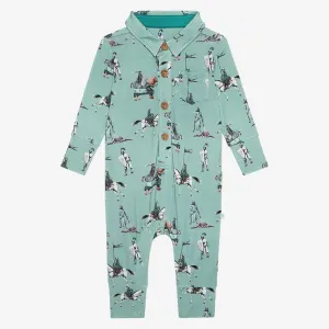 Wallace Long Sleeve Collared Henley Long Romper