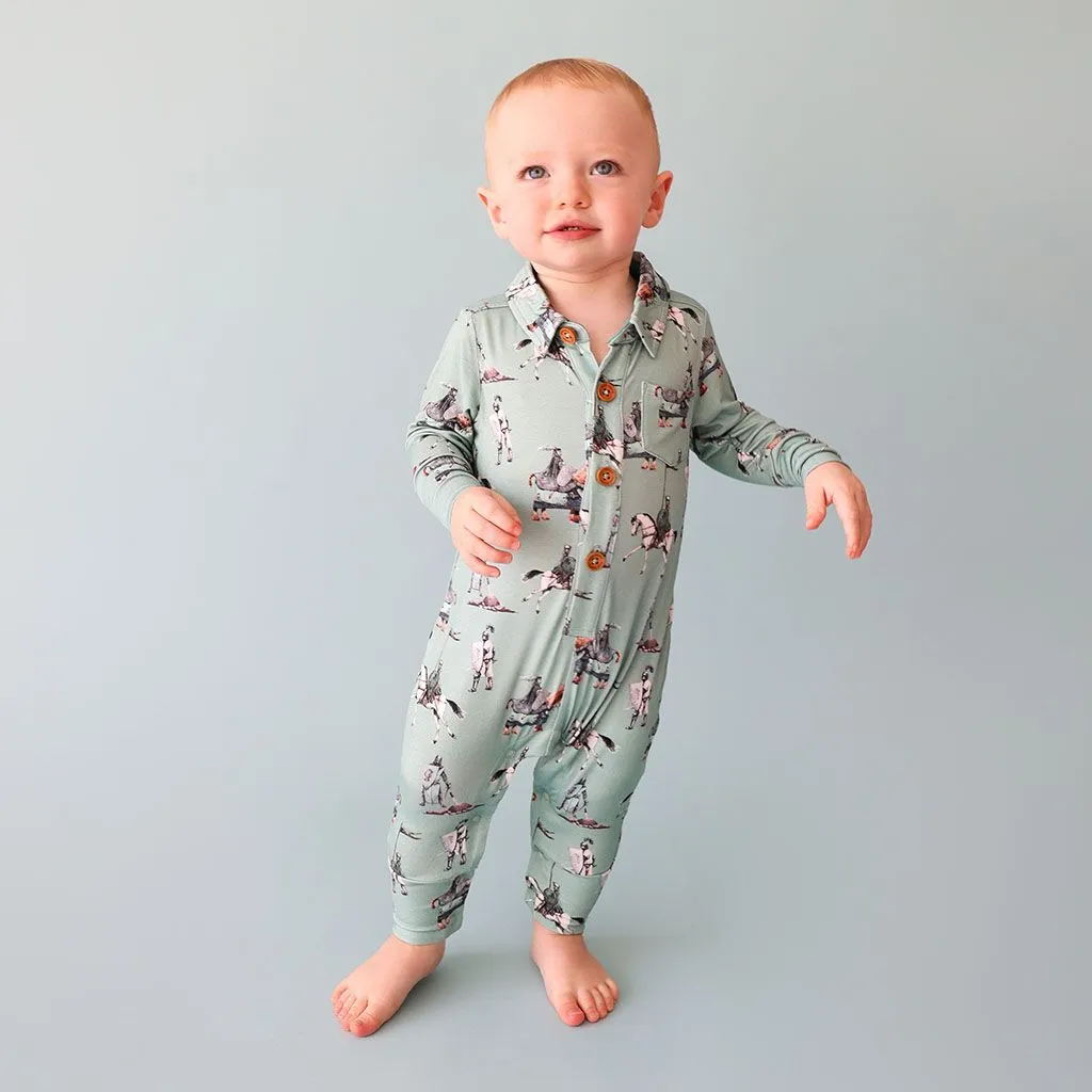 Wallace Long Sleeve Collared Henley Long Romper