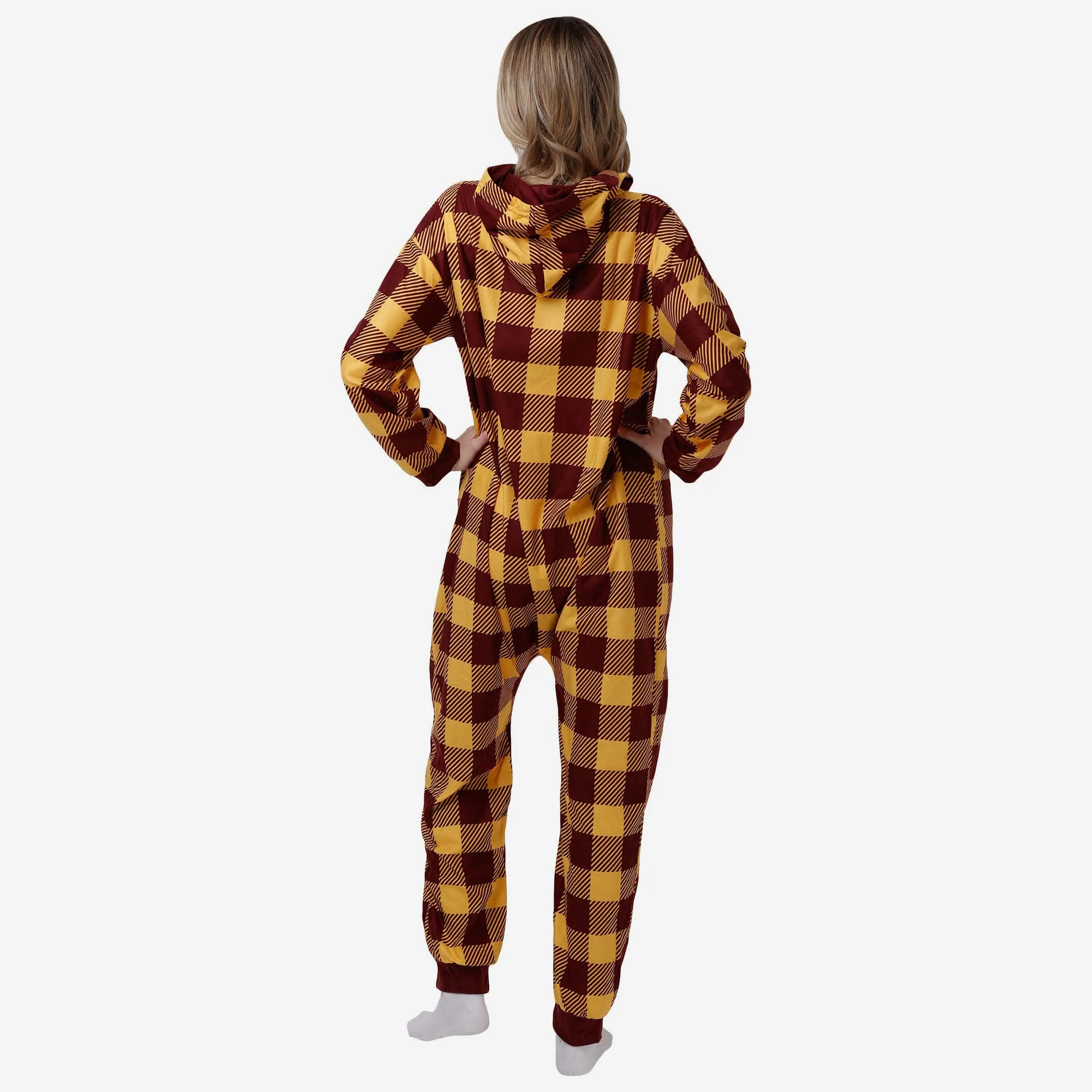 Washington Commanders Plaid One Piece Pajamas
