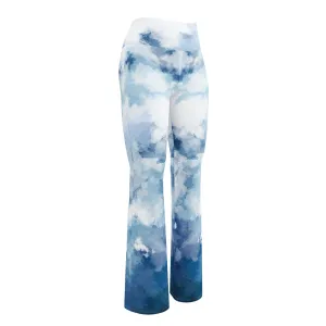 Watercolor Blues Flare leggings