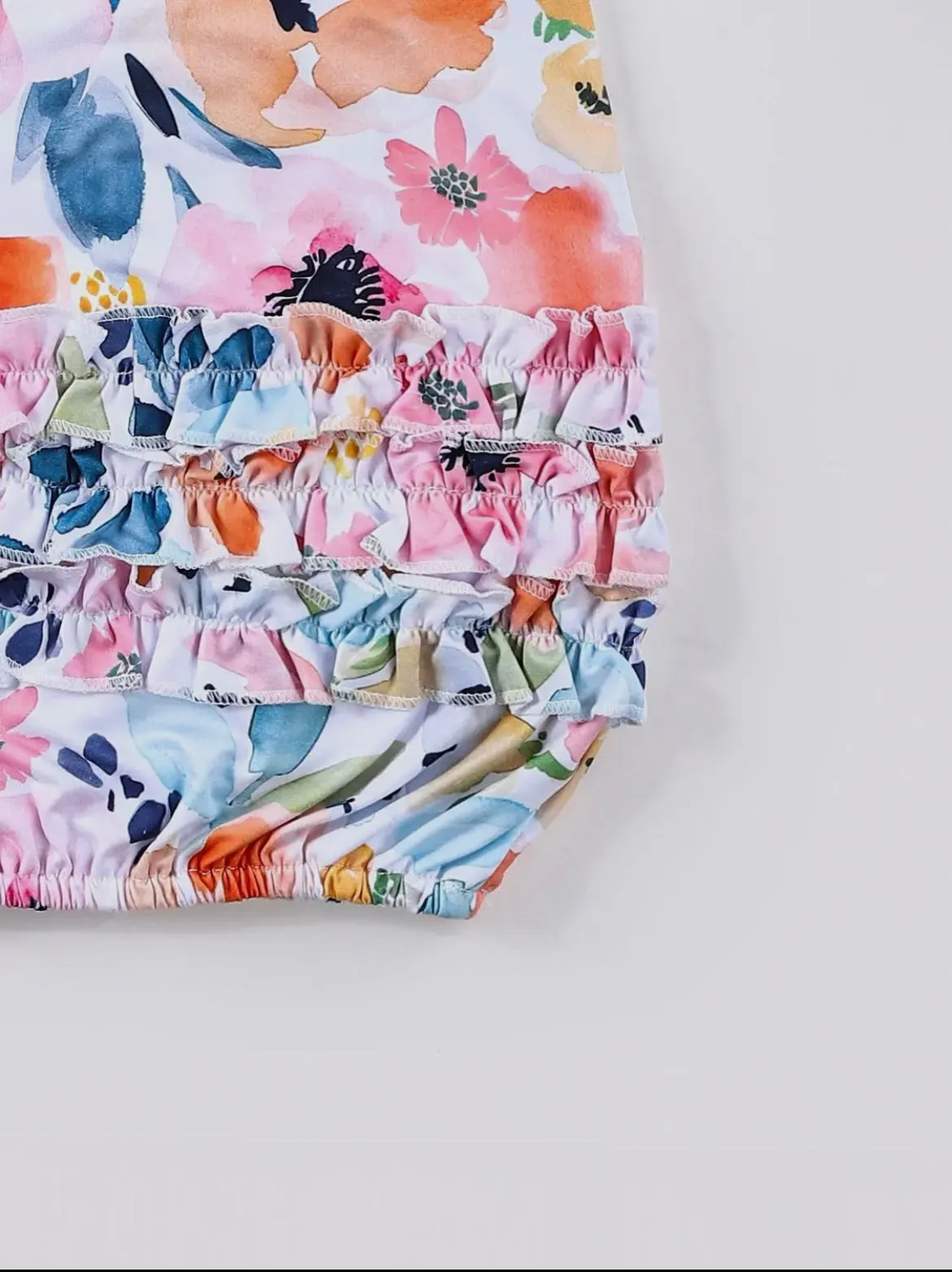 Watercolor Floral Baby Gown   Headband Set