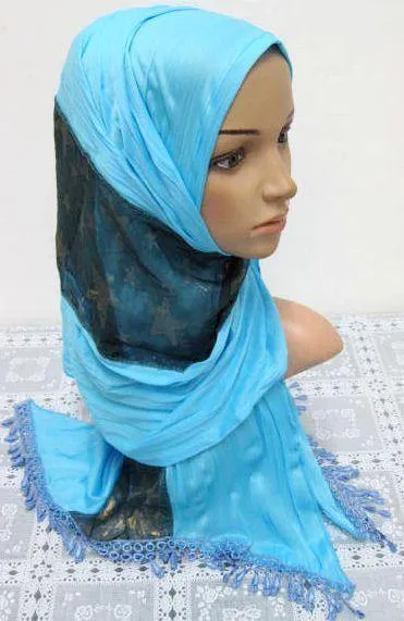 Wavy Women's Muslim Scarves Shawl Wrap Hijab