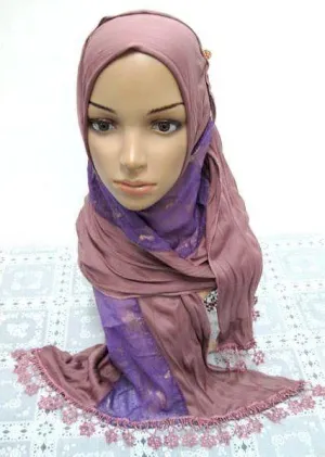 Wavy Women's Muslim Scarves Shawl Wrap Hijab
