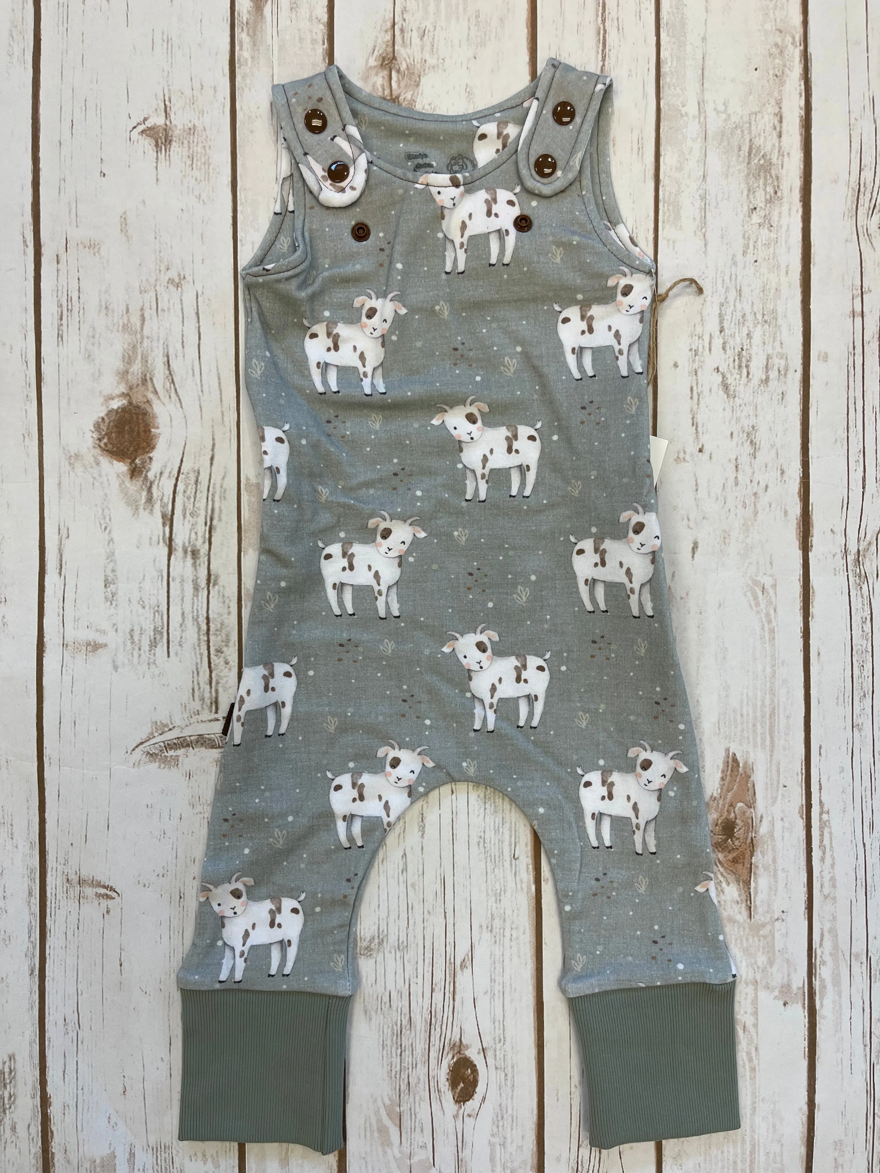 WCC - Grow With Me Romper - Farm Goat