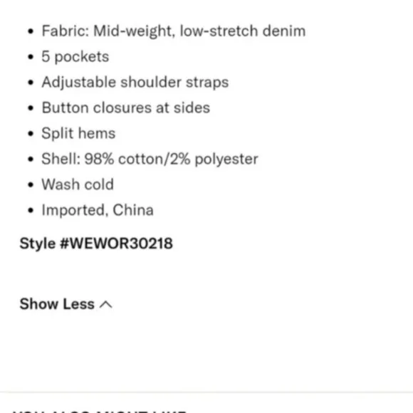 WeWoreWhat Slouchy Slit Overalls in Steel Jeans Pants Jumpsuit Wide Leg