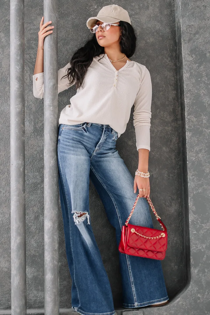 Where To Wander Ribbed Basic Top