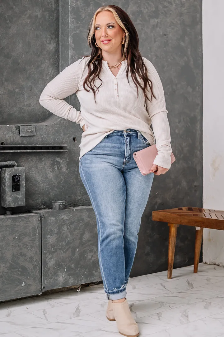 Where To Wander Ribbed Basic Top