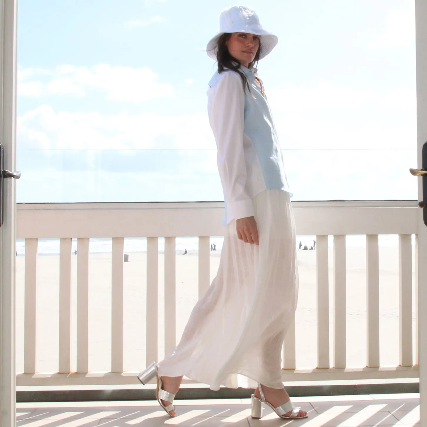 White Chiffon Maxi Skirt