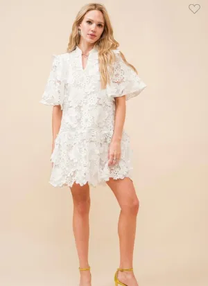 White Crochet Lace Dress
