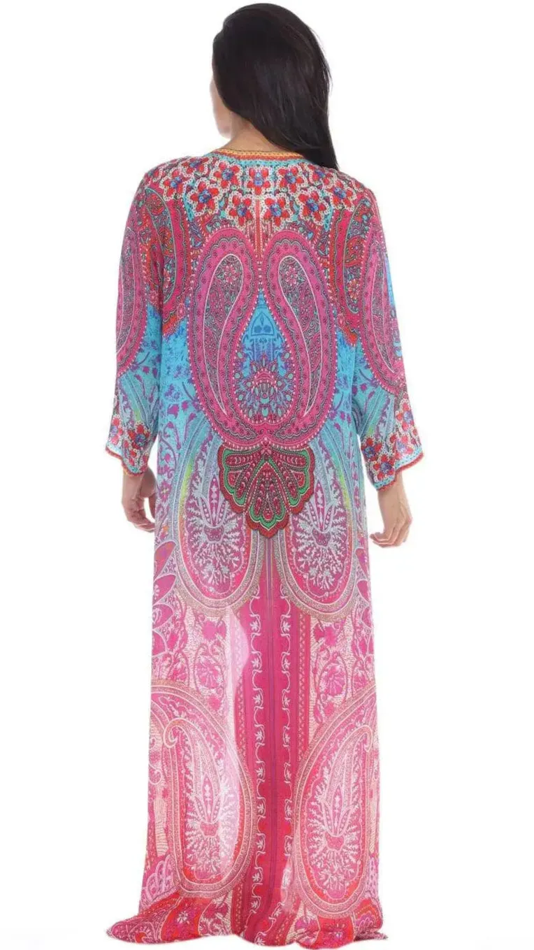 Wholesale Best Swimwear Cover Up Kimonos In Multi-Color Prints FRor Women Made From Viscose Silk