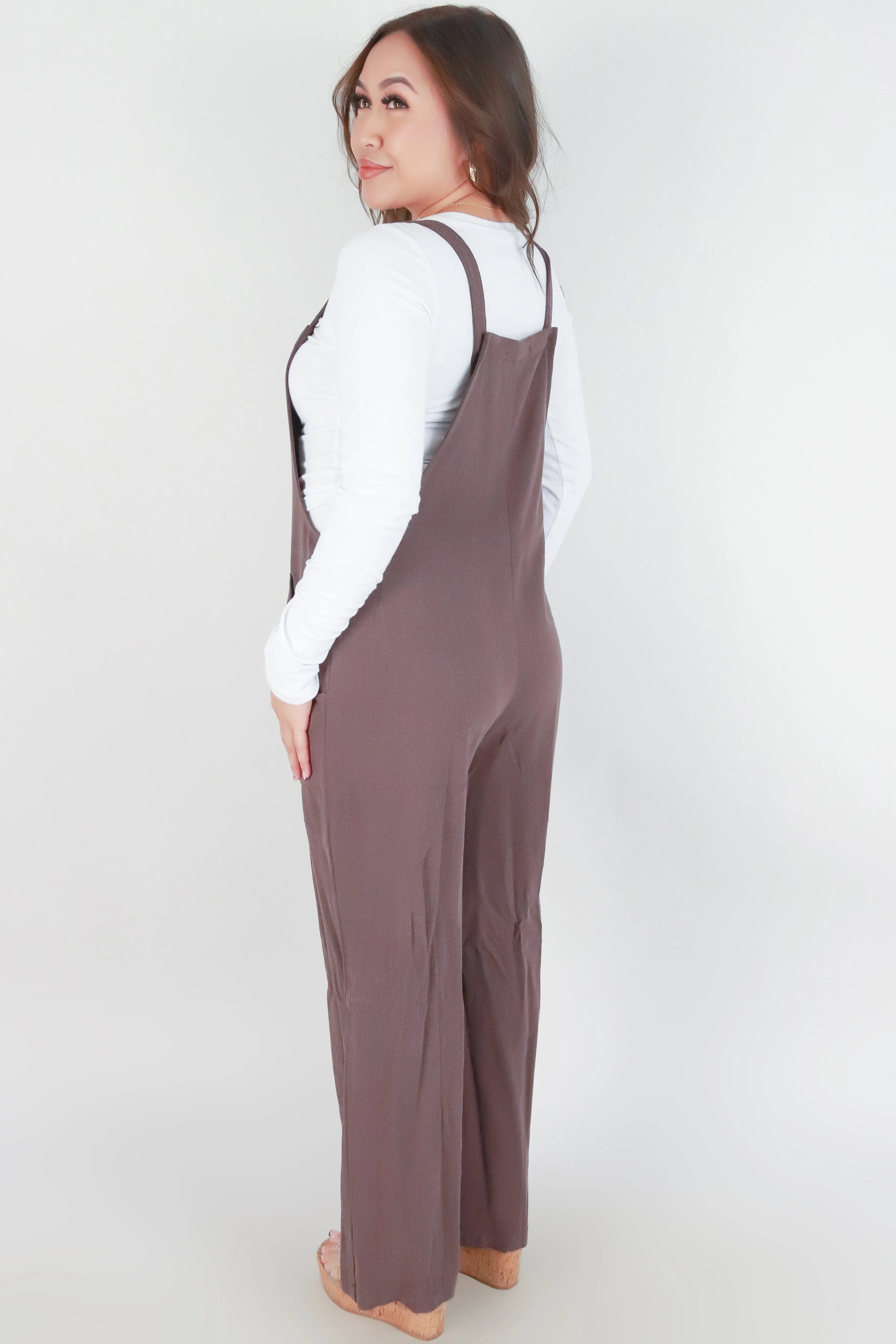 WIDE LEG LINEN OVERALLS