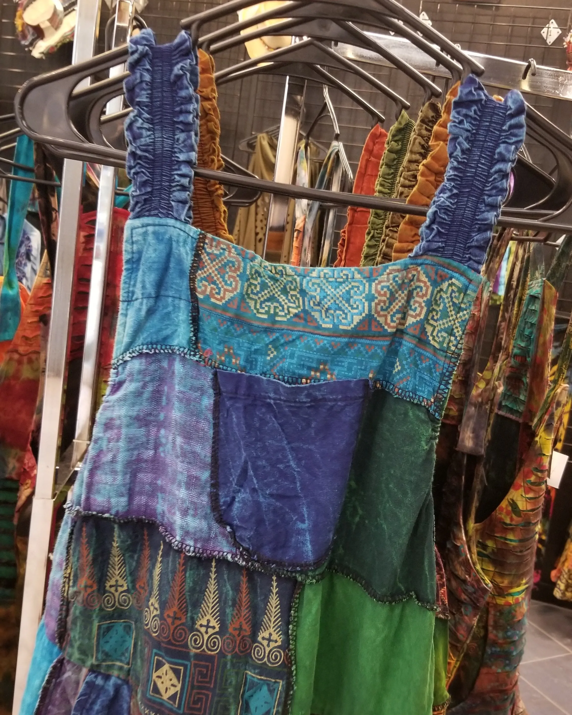 Wide Leg Patchwork Overalls
