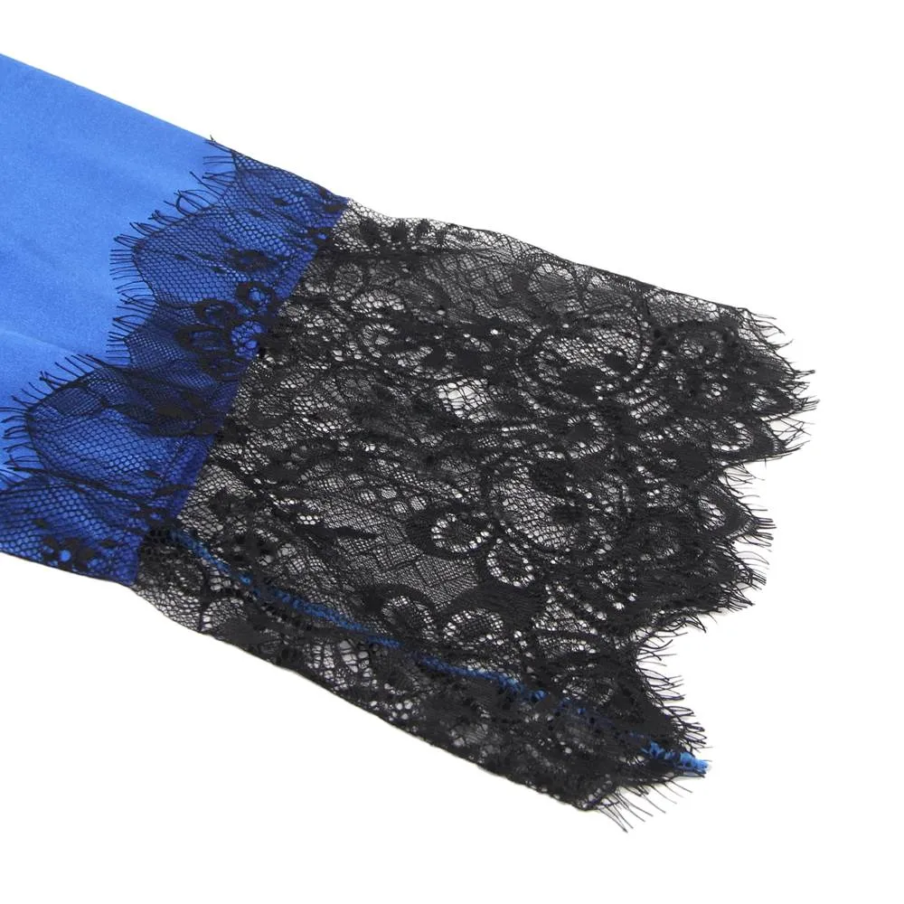 With Farawlaya Plus Size Silk Satin Lace Back Hollow Out Sexy Women Kimono Home