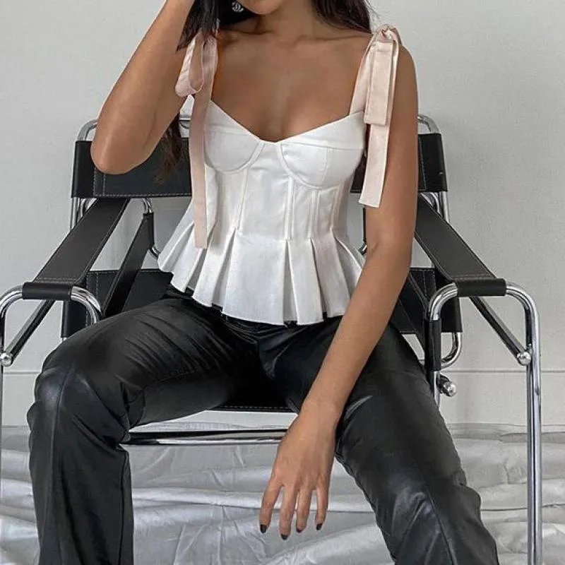 Women Scissor Collar Backless Cropped Corset Top