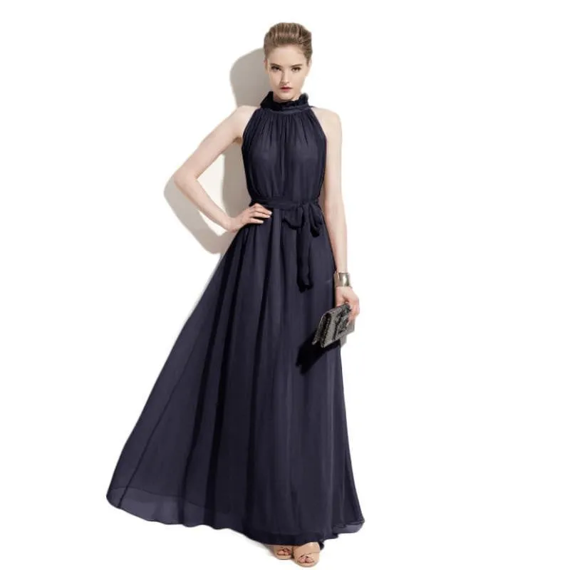 women sexy chiffon maxi dress woman party vestido dresses nymph hang neck collar clothes