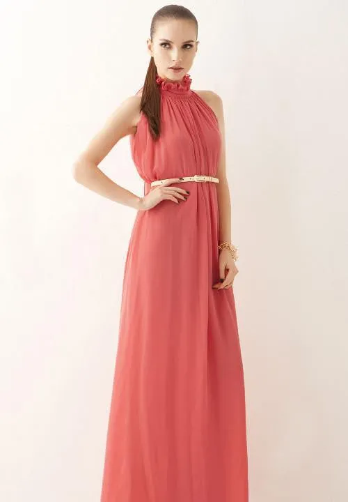 women sexy chiffon maxi dress woman party vestido dresses nymph hang neck collar clothes