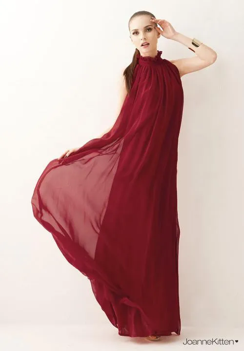 women sexy chiffon maxi dress woman party vestido dresses nymph hang neck collar clothes