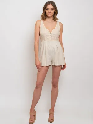 WOMEN'S FLORAL LACE ROMPER