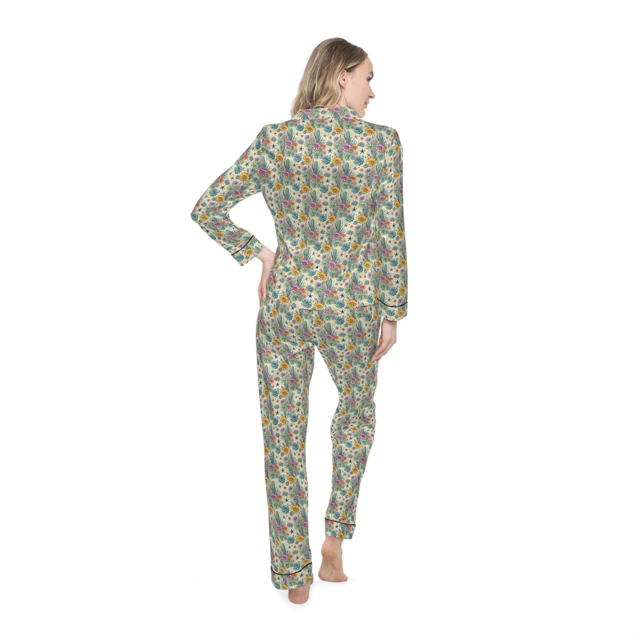 Women's Floral Satin Pajamas Set – Comfortable & Stylish Sleepwear