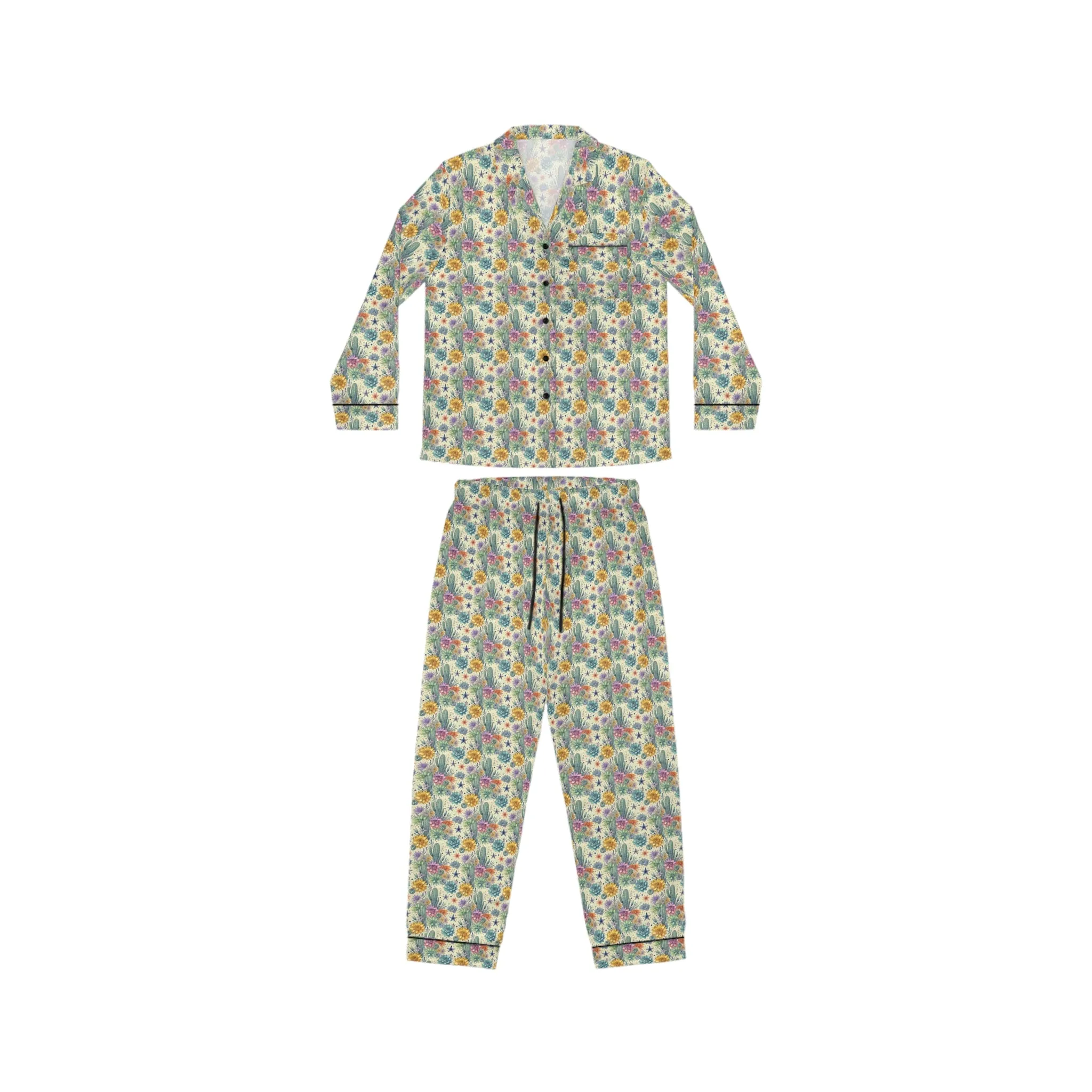 Women's Floral Satin Pajamas Set – Comfortable & Stylish Sleepwear