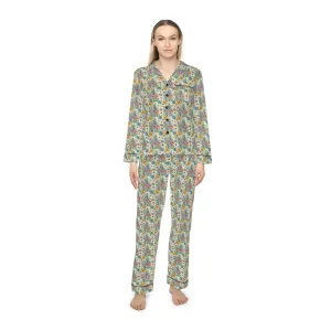 Women's Floral Satin Pajamas Set – Comfortable & Stylish Sleepwear
