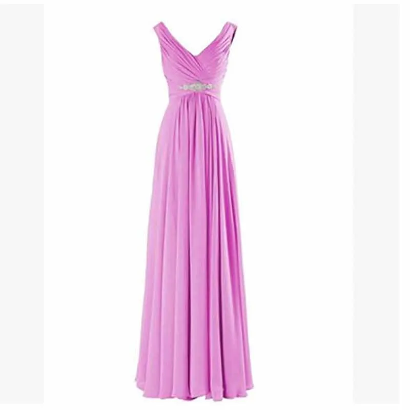 Women's Formal Chiffon Wedding Bridesmaid Maxi Dresses