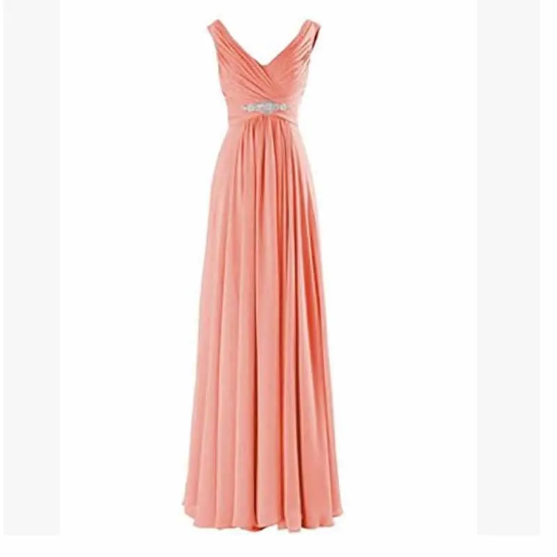 Women's Formal Chiffon Wedding Bridesmaid Maxi Dresses