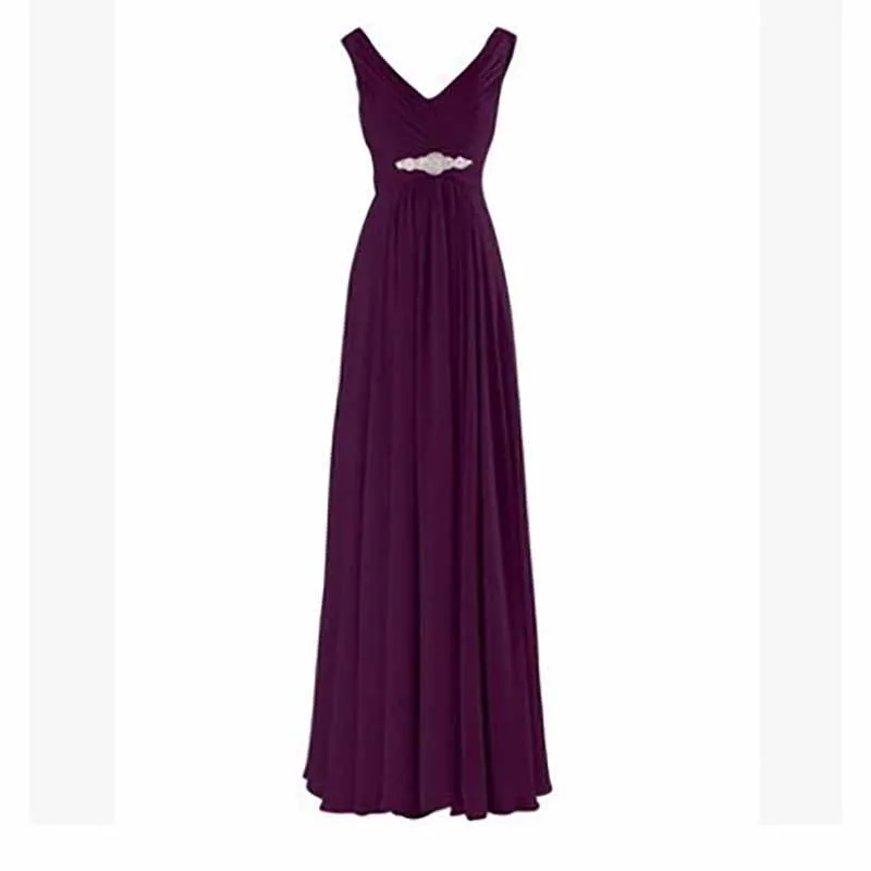 Women's Formal Chiffon Wedding Bridesmaid Maxi Dresses