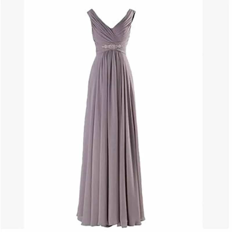 Women's Formal Chiffon Wedding Bridesmaid Maxi Dresses