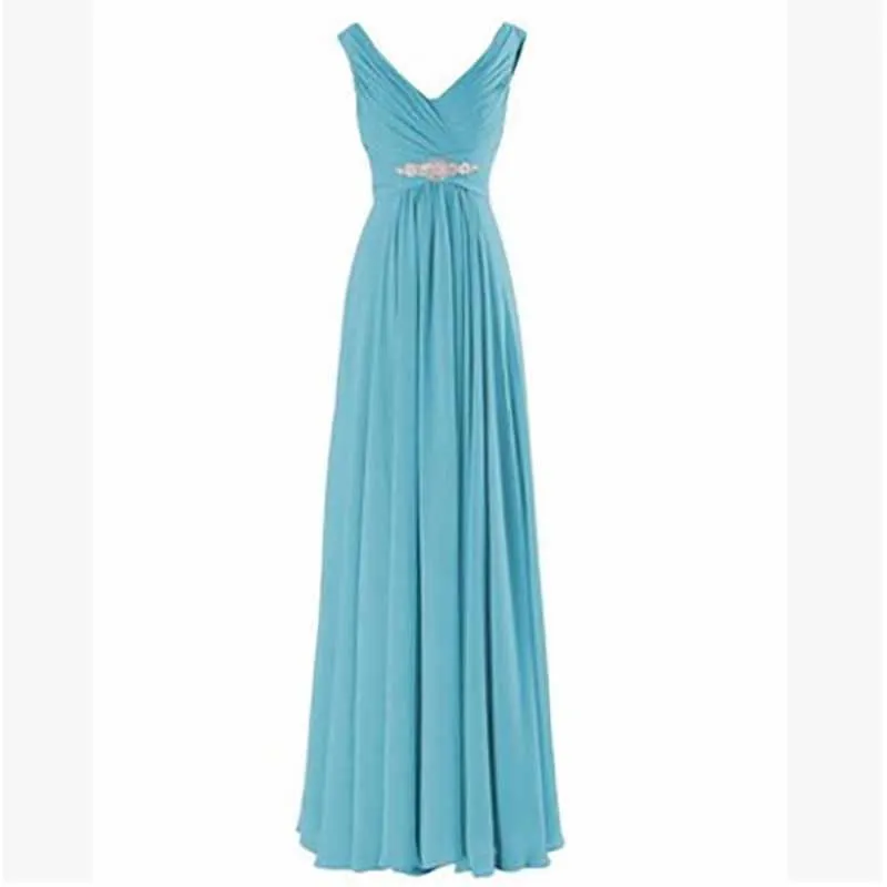 Women's Formal Chiffon Wedding Bridesmaid Maxi Dresses