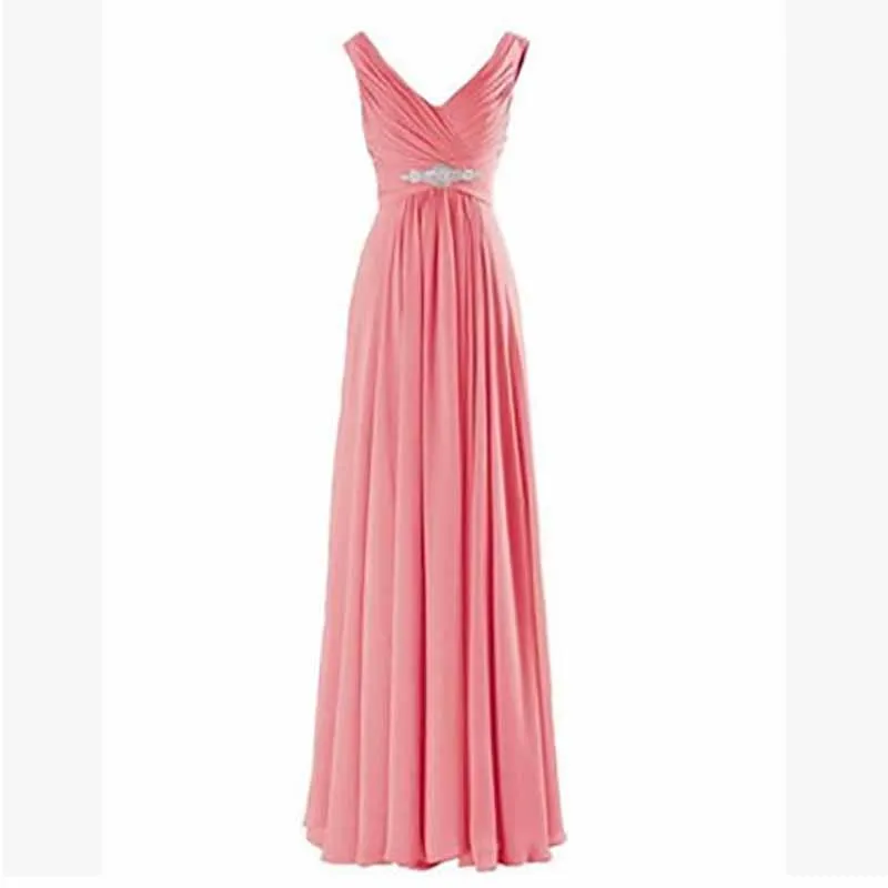 Women's Formal Chiffon Wedding Bridesmaid Maxi Dresses