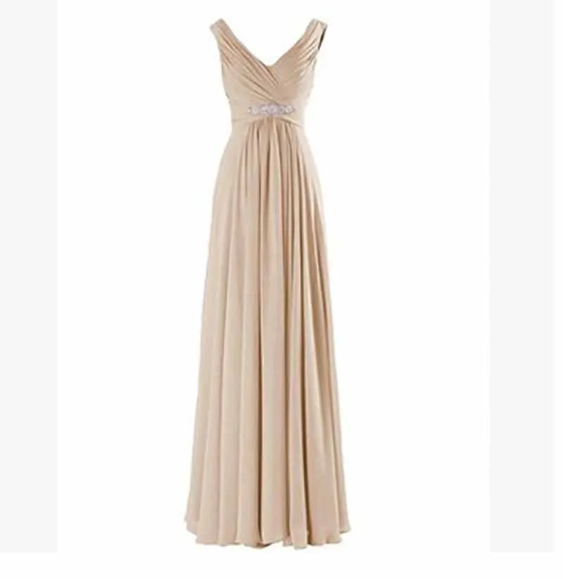 Women's Formal Chiffon Wedding Bridesmaid Maxi Dresses