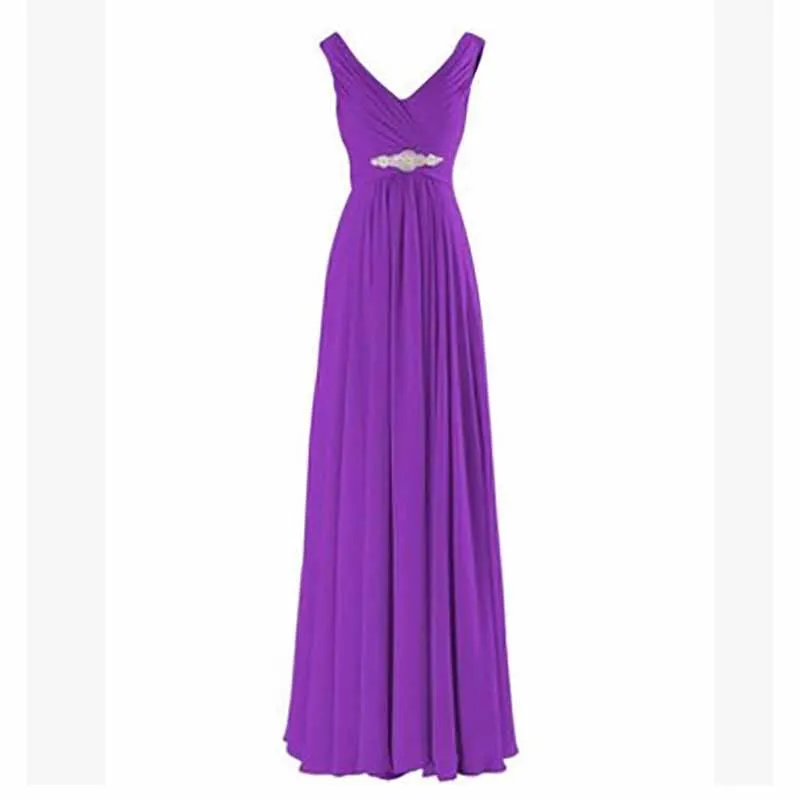 Women's Formal Chiffon Wedding Bridesmaid Maxi Dresses
