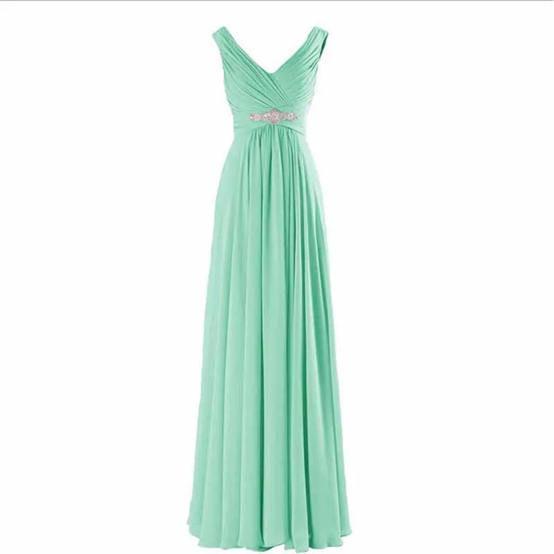 Women's Formal Chiffon Wedding Bridesmaid Maxi Dresses