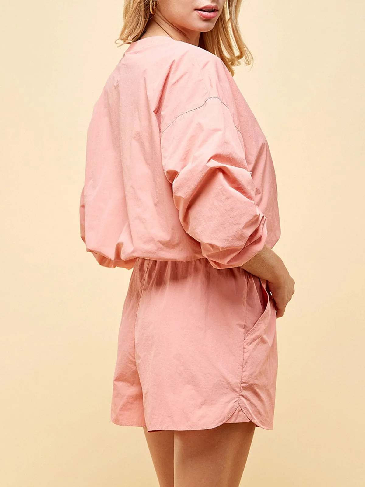 WOMEN'S LONG SLEEVE TOP & SHORTS 2PC SET