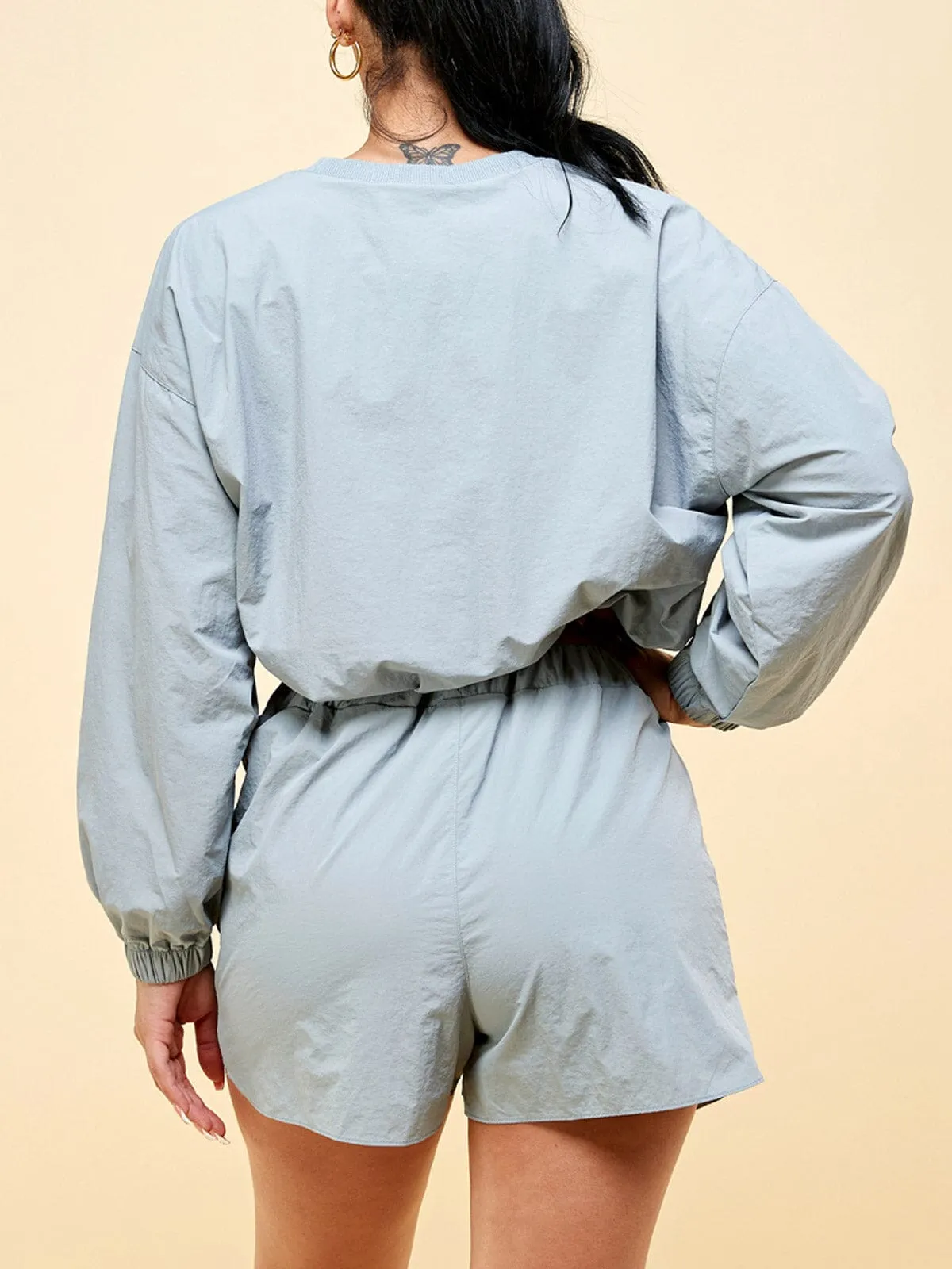 WOMEN'S LONG SLEEVE TOP & SHORTS 2PC SET