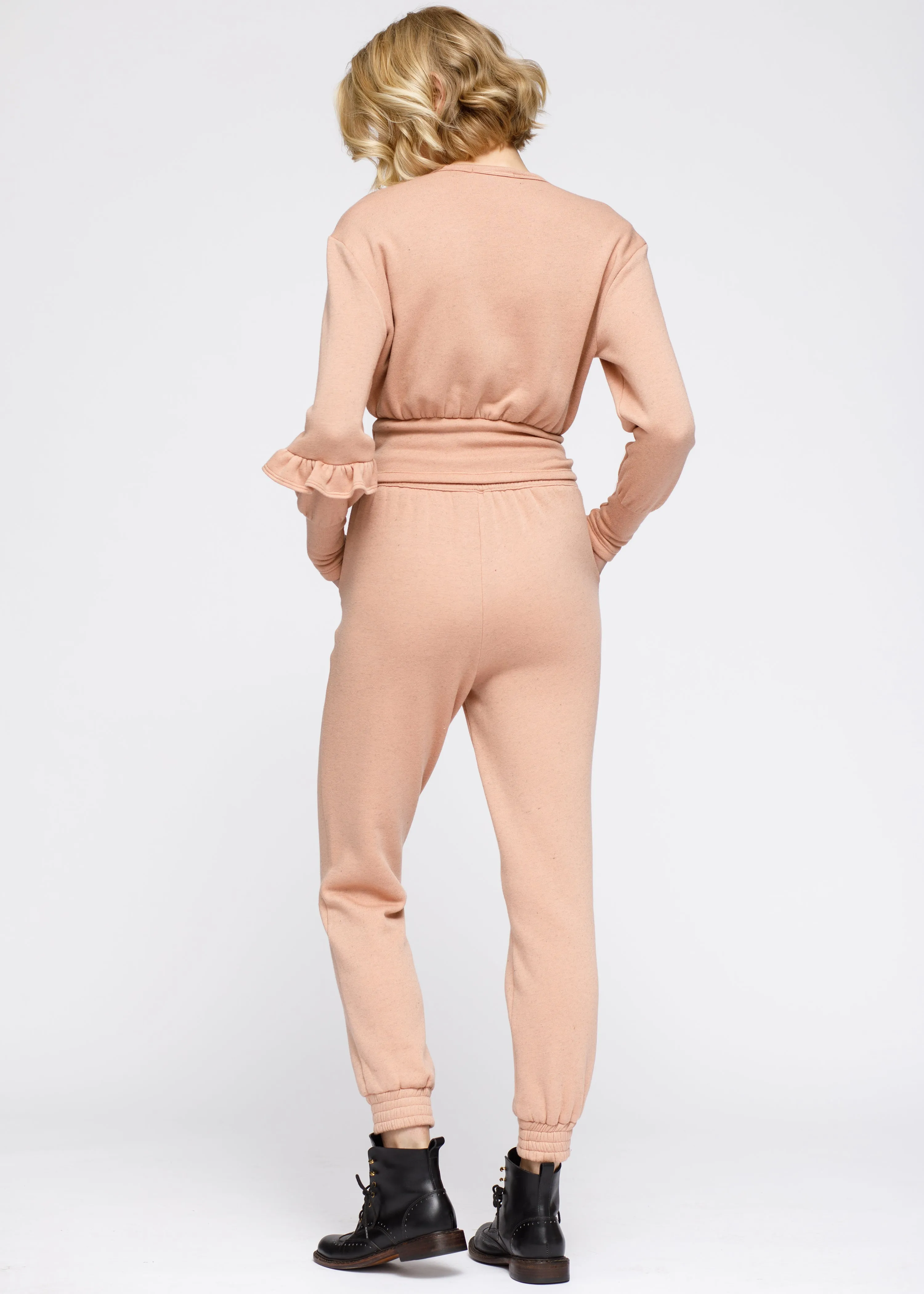 Women's Peplum Sweatpants In Peach by Shop at Konus