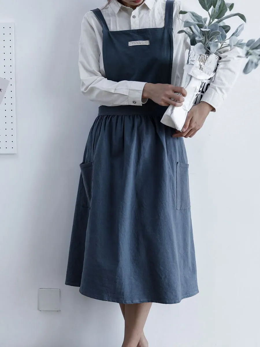 Women's Pleated Casual Cotton Apron