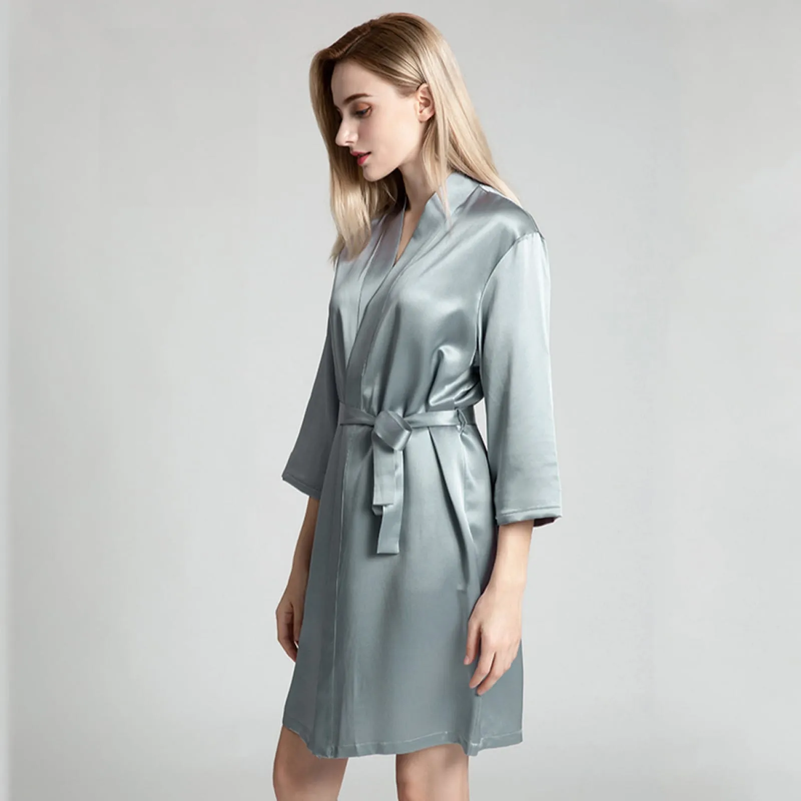 Women's Satin Wedding Bride Robe Sleepwear Bridesmaid Nightgown Dressing Gown