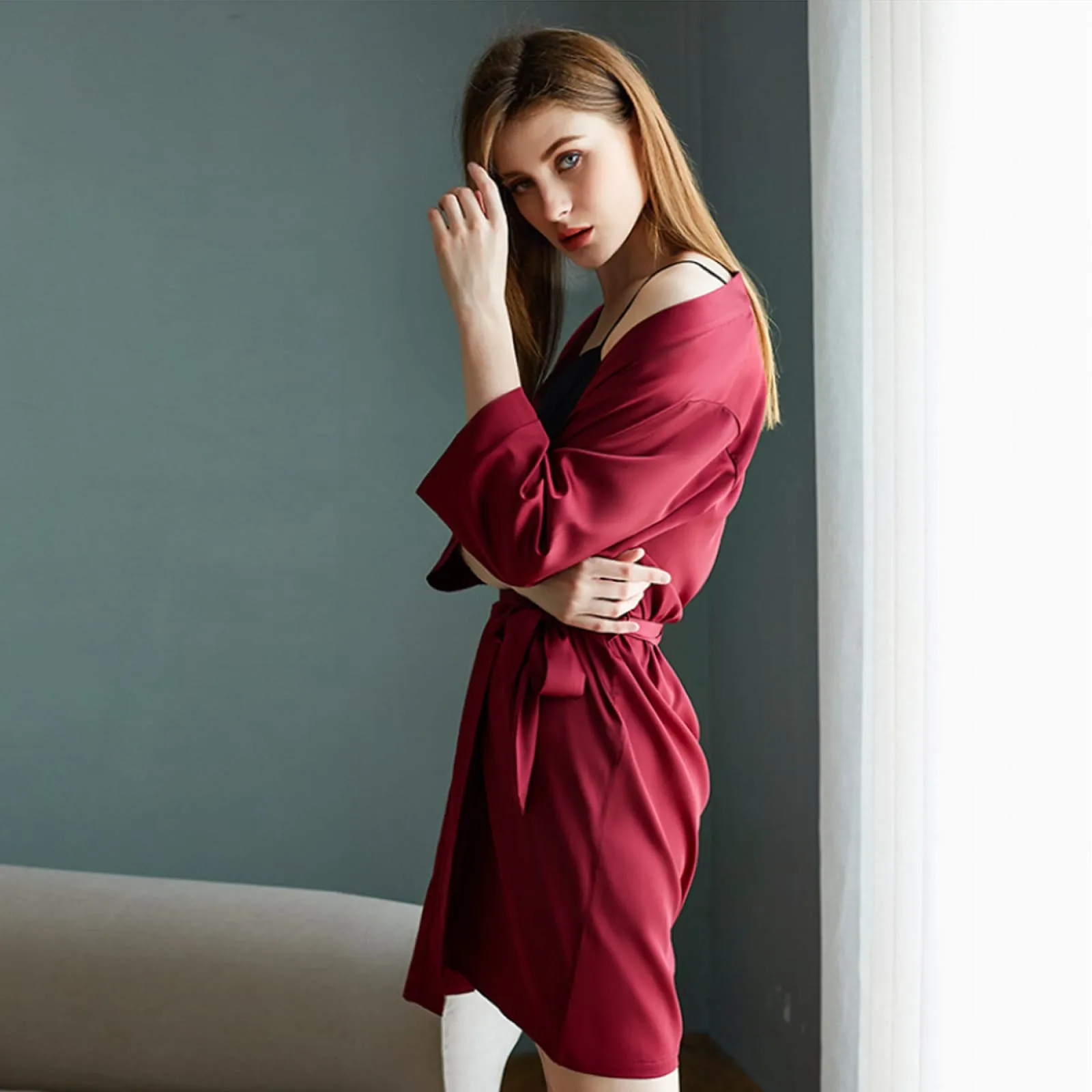 Women's Satin Wedding Bride Robe Sleepwear Bridesmaid Nightgown Dressing Gown