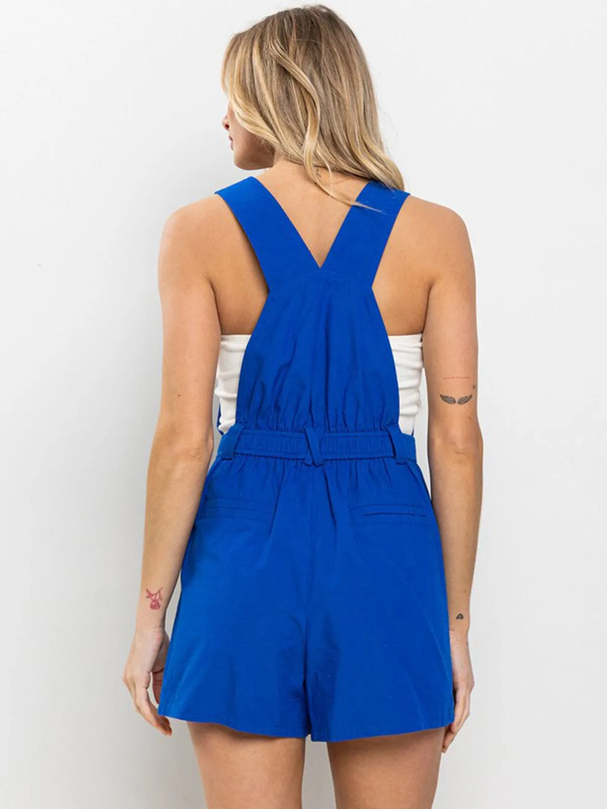 WOMEN'S SLEEVELESS FRONT POCKETS OVERALL