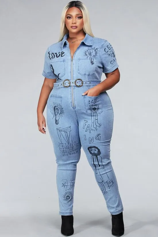 Work Of Art Denim Jumpsuit