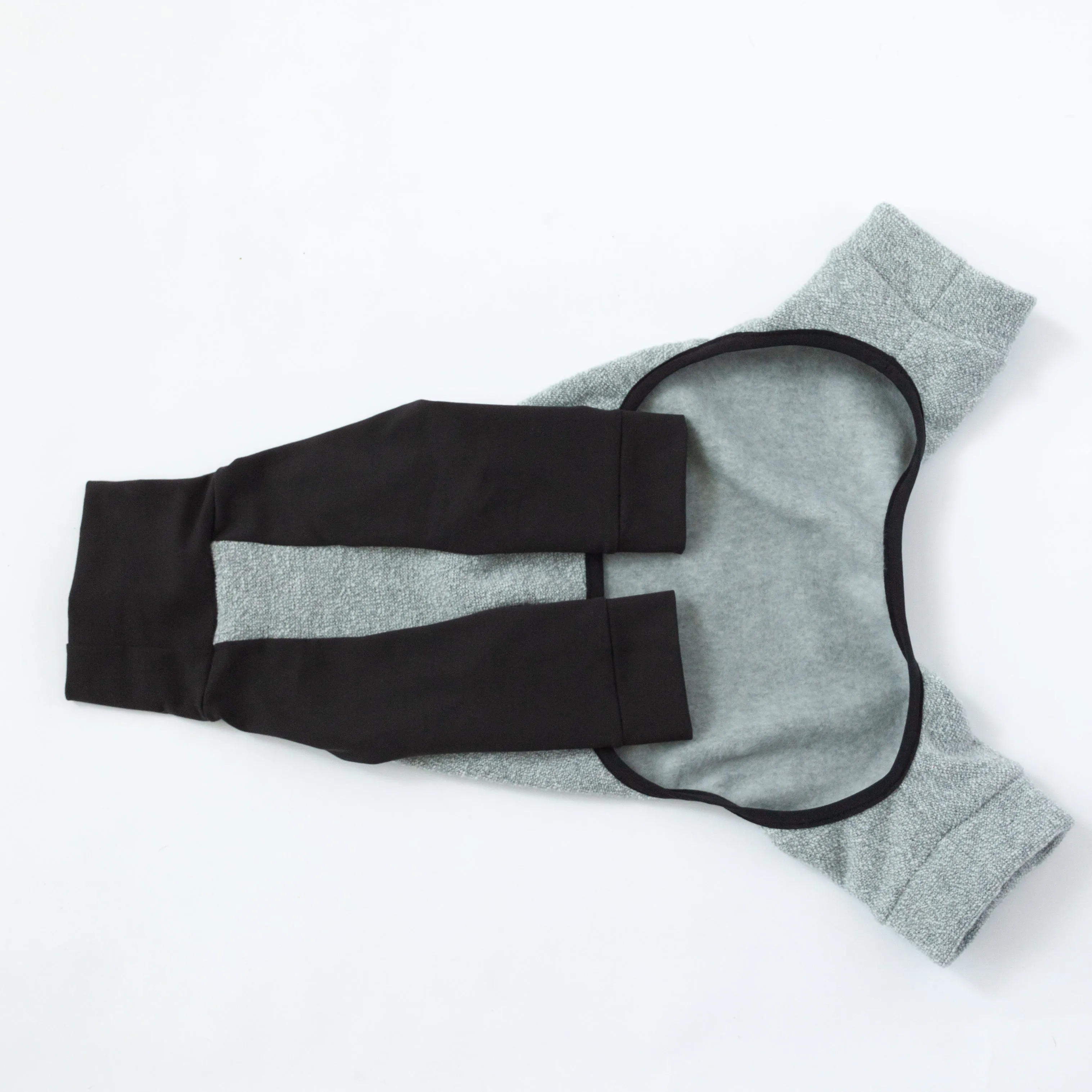 Woven Dog Onesie - Light Blue & Black
