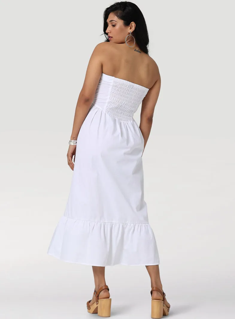Wrangler Retro Americana White Strapless Corset Dress
