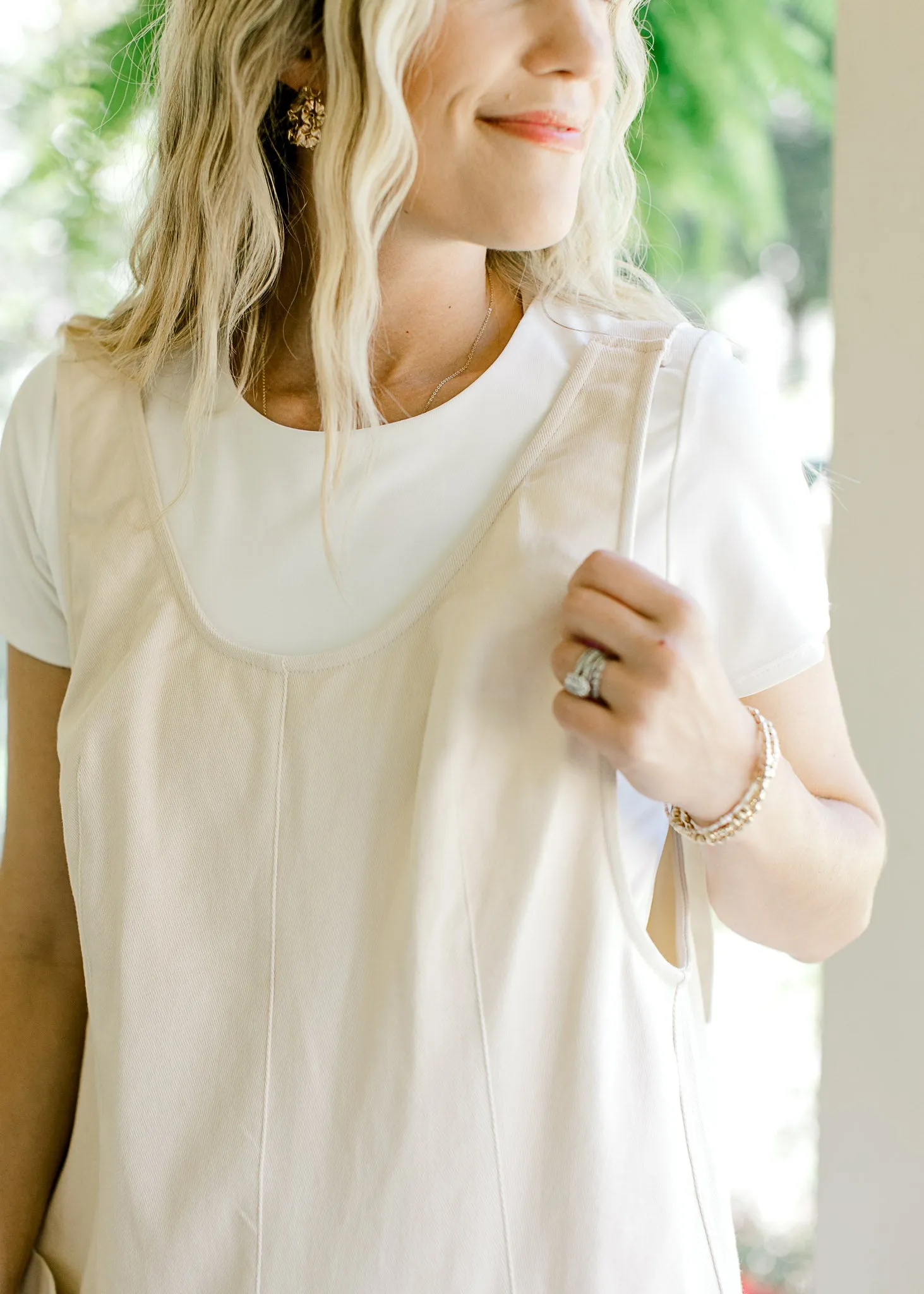 XZ Cream Soft Denim Jumpsuit