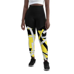 Yellow Geometric Sports Leggings